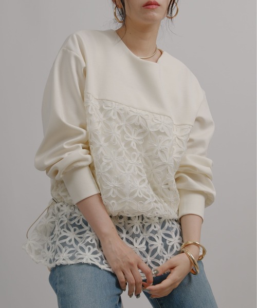 palm RICHE（ポームリシュ） トレーナー スウェット チュール刺繍