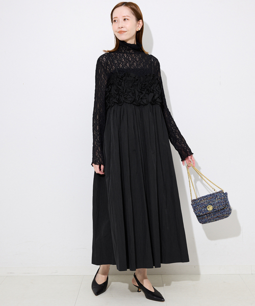 【NEW】スローブ イエナ（SLOBE IENA）/habi フリルキャミドレス SLOBE IENA（スローブイエナ） ワンピース habi フリルキャミドレス