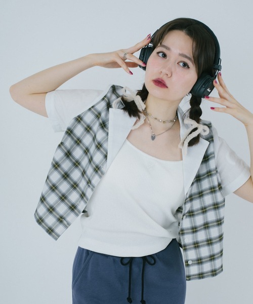 「TINA:JOJUN」 半袖シャツ M アイボリー レディース_画像3
