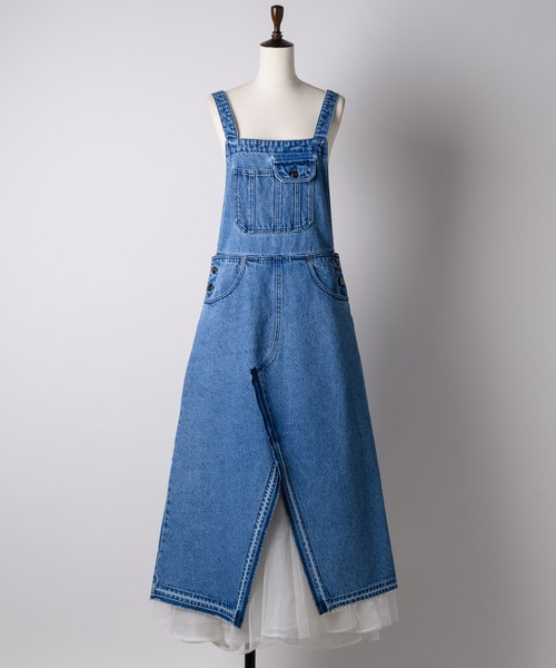 未使用★LA BELLE ETUDE（ラベルエチュード）異素材サロペットスカート LA BELLE ETUDE（ラベルエチュード） サロペットスカート FREE