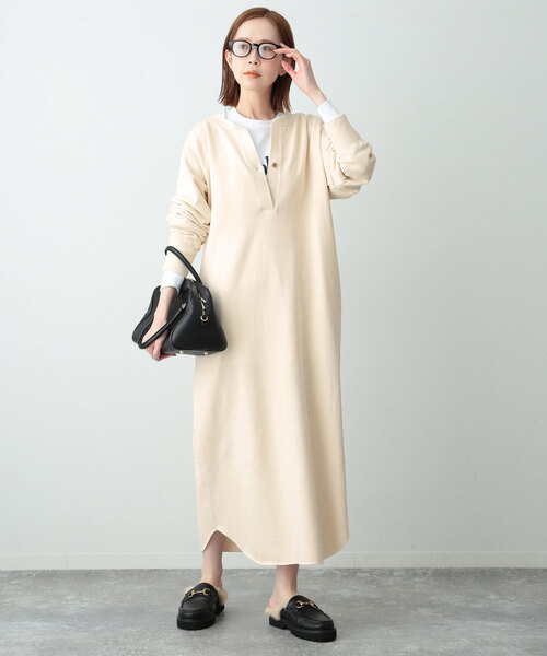 SLOBE IENA（スローブイエナ） 長袖ワンピース FREE チャコールグレー