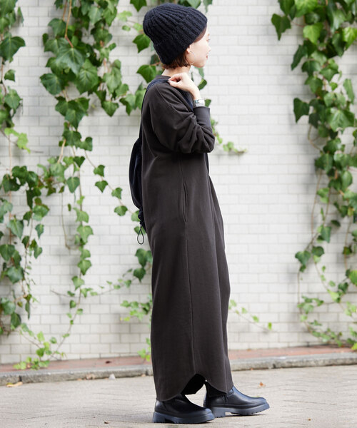 SLOBE IENA（スローブイエナ） 長袖ワンピース FREE チャコールグレー