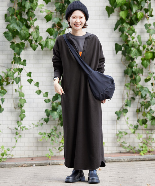 SLOBE IENA（スローブイエナ） 長袖ワンピース FREE チャコールグレー