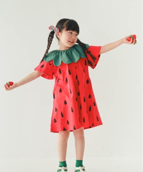 nicohrat（ニコフラート） ワンピース いちごワンピース キッズ 子供服