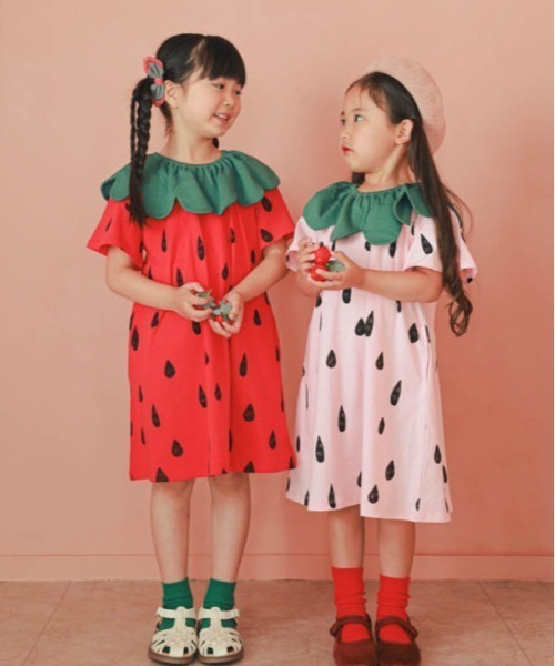 nicohrat（ニコフラート） ワンピース いちごワンピース キッズ 子供服