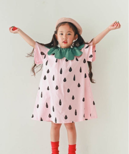 nicohrat（ニコフラート） ワンピース いちごワンピース キッズ 子供服