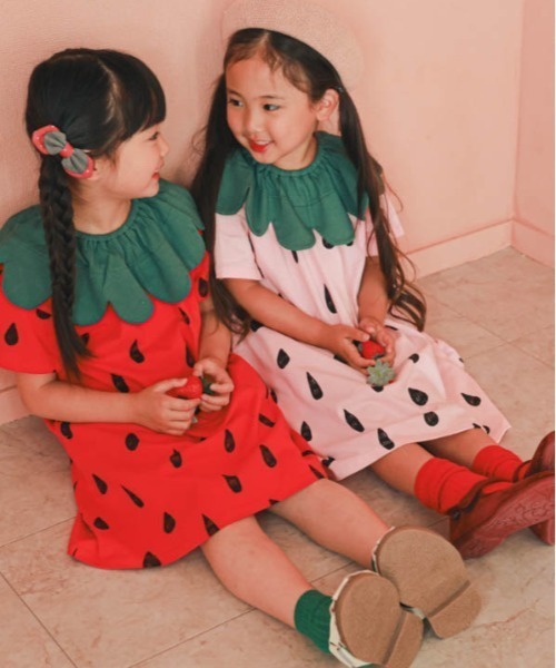 nicohrat（ニコフラート） ワンピース いちごワンピース キッズ 子供服