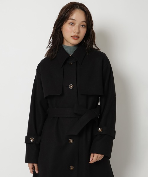 [REDYAZEL] пальто с отложным воротником MEDIUM черный женский 