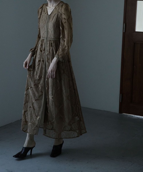 「etoll.」 7分袖ワンピース M ダークブルー レディース_画像9