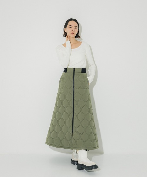 「CITY TOKYO」 ロングスカート 2 ネイビー レディース_画像2