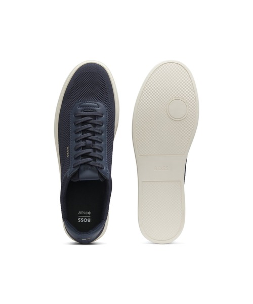 【新品 24SS】BOSS ランニングスタイル スニーカー ミックスレザー BOSS（HUGO BOSS） スニーカー レザートリム レースアップスニーカー