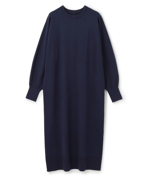 「UNFILO」 長袖ワンピース MEDIUM ネイビー レディース_画像4