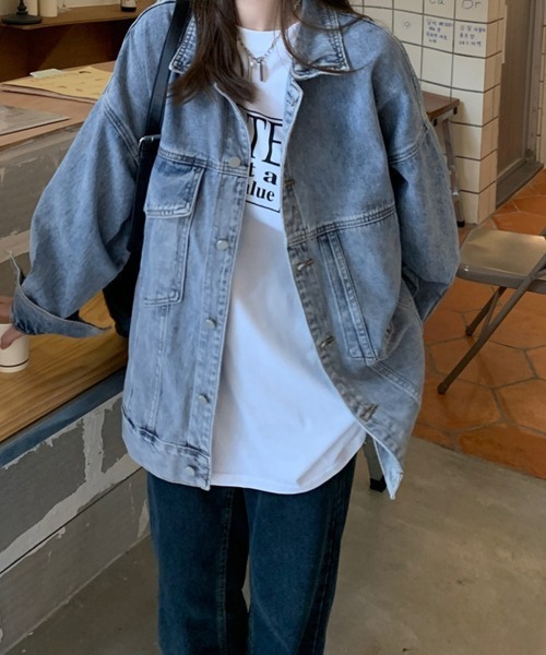 「Miniministore」 デニムジャケット X-LARGE サックスブルー レディース_画像2