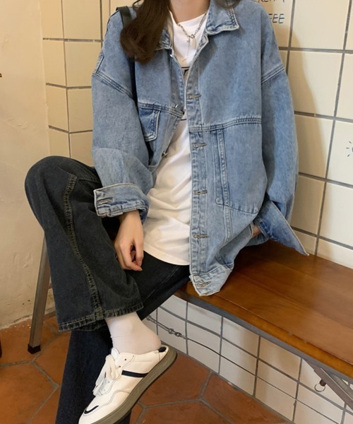 「Miniministore」 デニムジャケット X-LARGE サックスブルー レディース_画像4