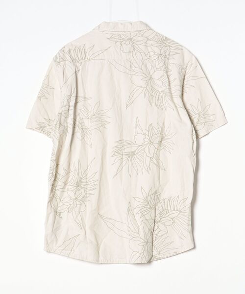 「Quiksilver」 花柄半袖シャツ L ベージュ メンズ_画像2