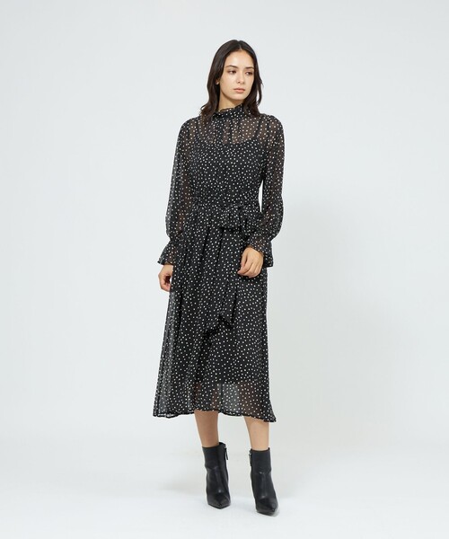 「EPOCA」 長袖ワンピース 38 ワイン レディース_画像2