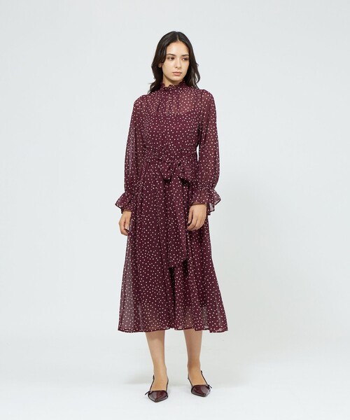 「EPOCA」 長袖ワンピース 38 ワイン レディース_画像5