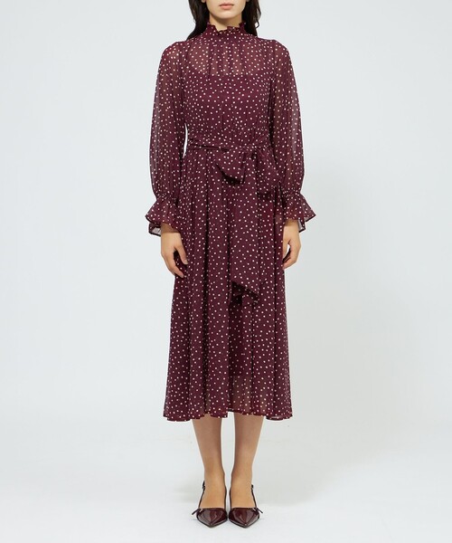 「EPOCA」 長袖ワンピース 38 ワイン レディース_画像6