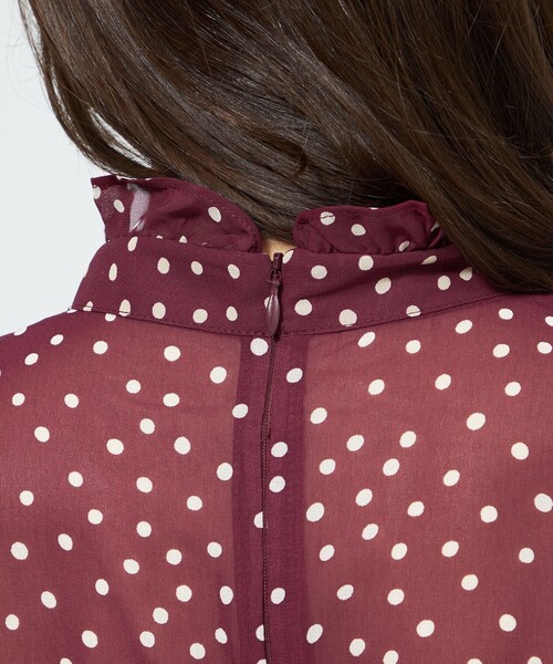 「EPOCA」 長袖ワンピース 38 ワイン レディース_画像9