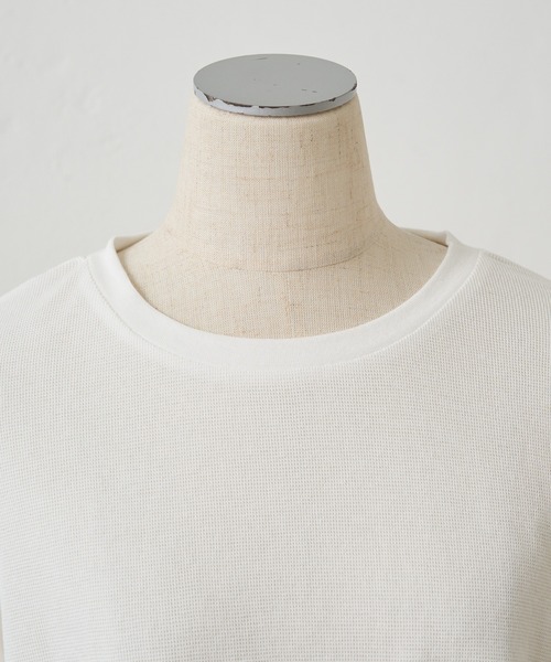 pual ce cin tシャツ レースヘムシアーワッフルカットソー レディース