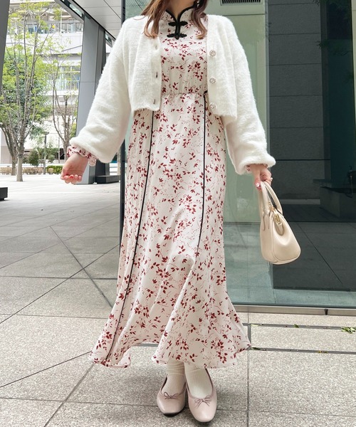 「apres jour」 長袖ワンピース X-LARGE レッド系その他 レディース_画像3