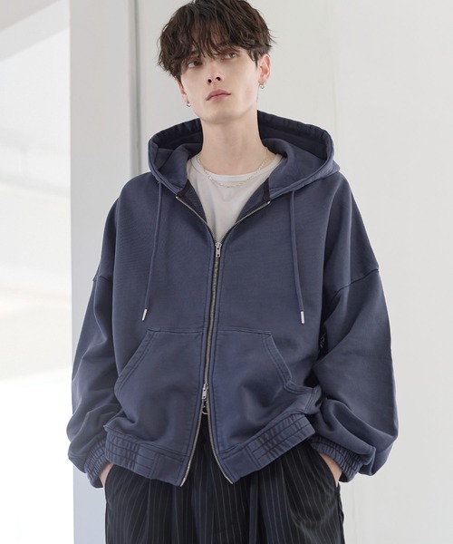 ペ*ム様 フルジップパーカー　ダブルフェイス　ネイビー NAVY パーカー ダブルフェイスジップアップパーカー メンズ レディース