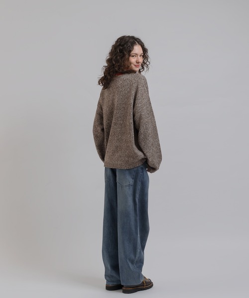 「MUHET」 長袖ニット X-LARGE チャコールグレー レディース_画像5