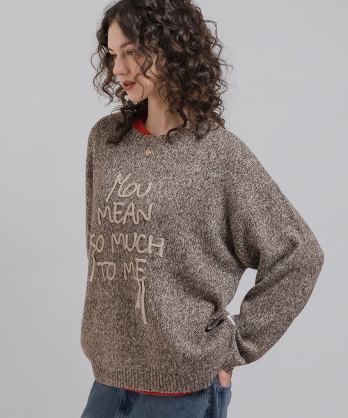 「MUHET」 長袖ニット X-LARGE チャコールグレー レディース_画像6