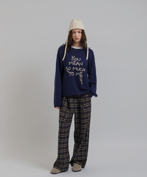 「MUHET」 長袖ニット X-LARGE チャコールグレー レディース_画像8