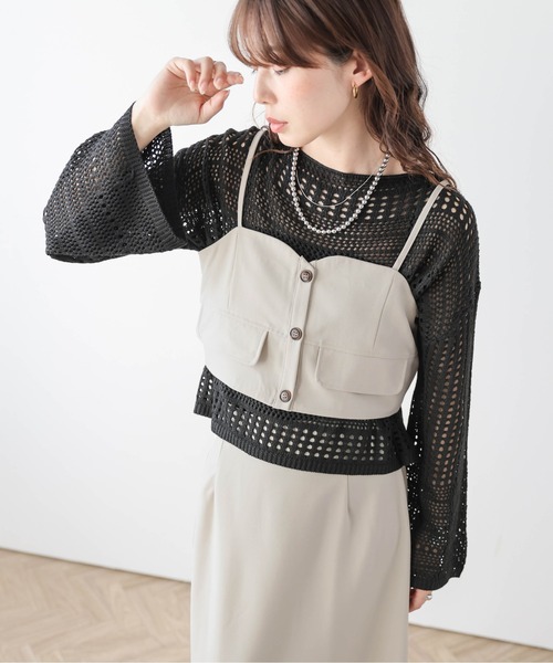 THE TREAT DRESSING ショートビスチェB70ヘムガードルMセット 2WAYペプラムビスチェ/セットアップ対応(ONE SIZE ワンウォッシュ
