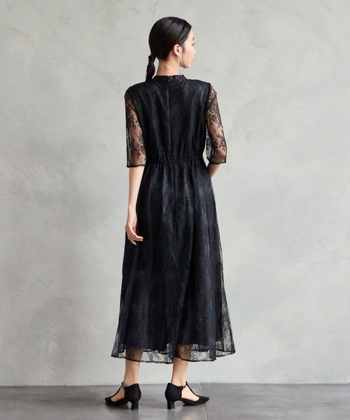 「AIMER」 7分袖ワンピース MEDIUM ブラック レディース_画像5