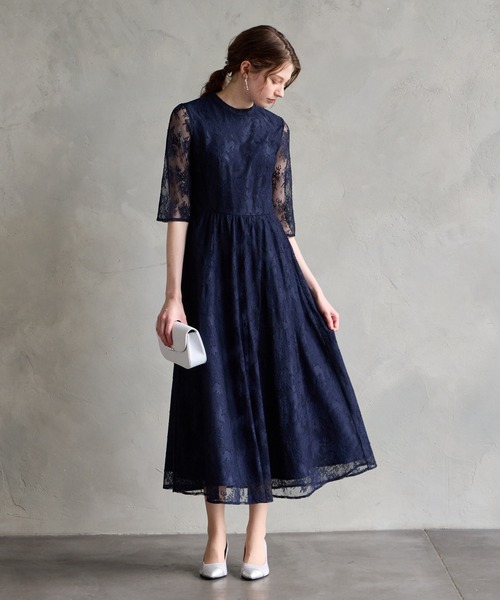 「AIMER」 7分袖ワンピース MEDIUM ブラック レディース_画像7