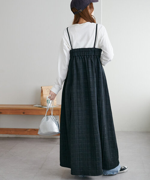 「DISCOAT」 キャミソールワンピース MEDIUM ブラック レディース_画像4
