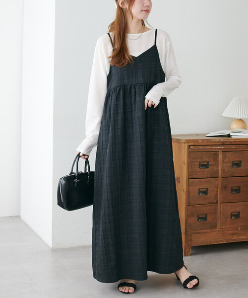 「DISCOAT」 キャミソールワンピース MEDIUM ブラック レディース_画像8