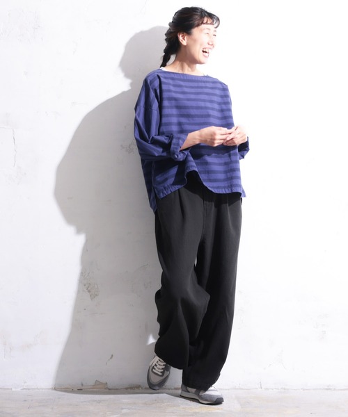 「soulberry」 長袖ブラウス 3L ブルー レディース_画像3