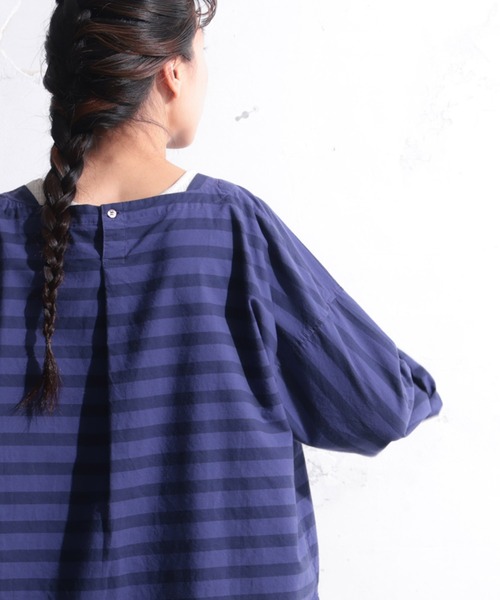 「soulberry」 長袖ブラウス 3L ブルー レディース_画像5