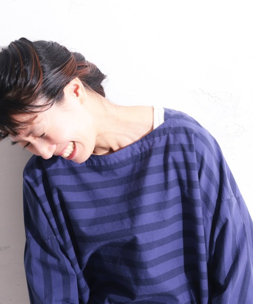 「soulberry」 長袖ブラウス 3L ブルー レディース_画像6