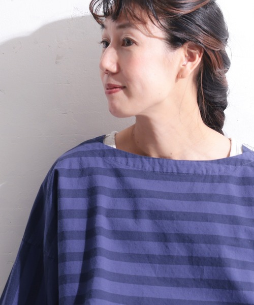 「soulberry」 長袖ブラウス 3L ブルー レディース_画像8