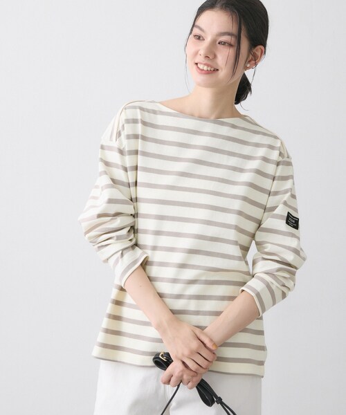 Graphpapaper ボーダー　クルーネックカットソー Dessin（デッサン） tシャツ 「洗える」クルーネックボーダー