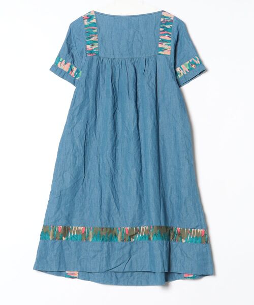 「TSUMORI CHISATO」 フリル半袖ワンピース 2 ブルー レディース_画像2