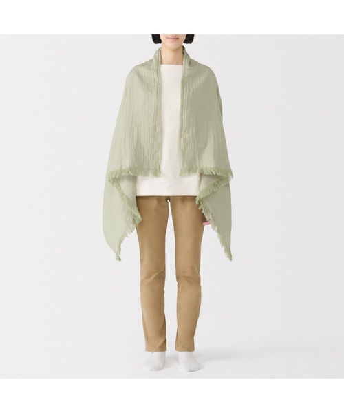 無印良品（MUJI） ブランケット 羽織れる 二重ガーゼブランケット 80