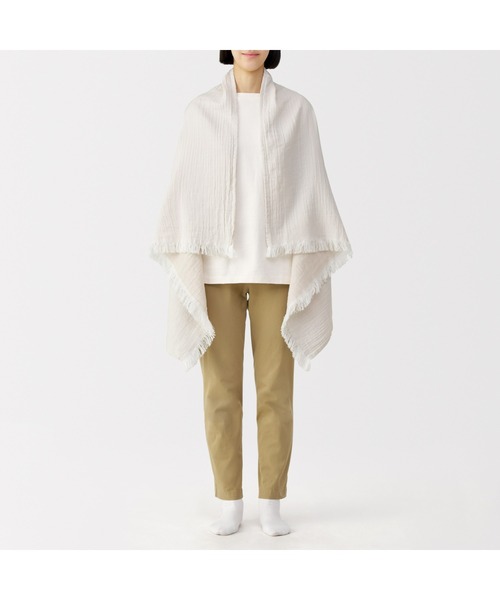 無印良品（MUJI） ブランケット 羽織れる 二重ガーゼブランケット 80