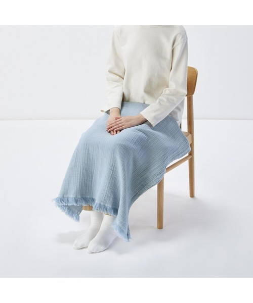 無印良品（MUJI） ブランケット 羽織れる 二重ガーゼブランケット 80