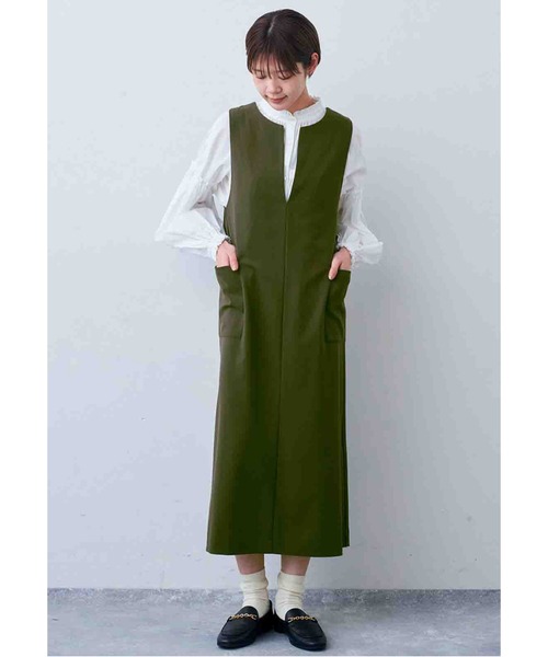 「Live in comfort」 サロペットスカート X-LARGE オリーブ レディース_画像6