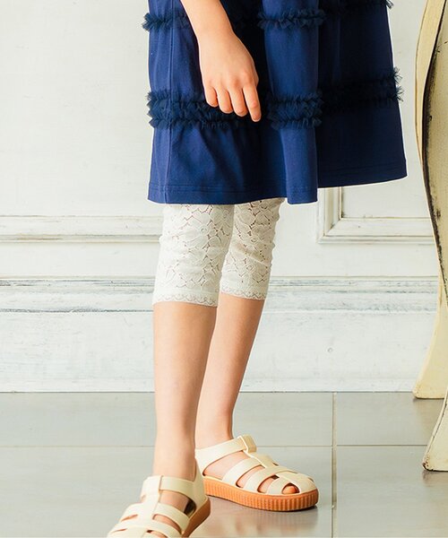 Boribon レギンス スパッツ 裾レースハーフレギンス キッズ 子供