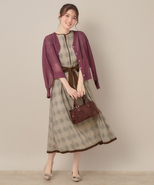 「couture brooch」 半袖ワンピース 38 グレー レディース_画像8