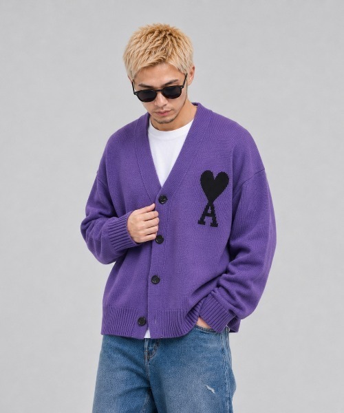 カーディガン AMI PARIS / AMI BIG HEART LOGO CADIGAN / AMI Paris.01 メンズ レディースの画像