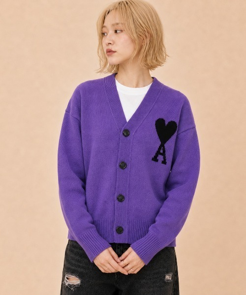 カーディガン AMI PARIS / AMI BIG HEART LOGO CADIGAN / AMI Paris.01 メンズ レディースの画像