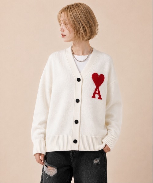カーディガン AMI PARIS / AMI BIG HEART LOGO CADIGAN / AMI Paris.01 メンズ レディースの画像