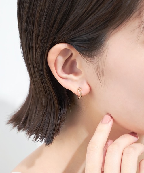 ピアス K10YG  ホワイトトパーズ ピアス レディースの画像